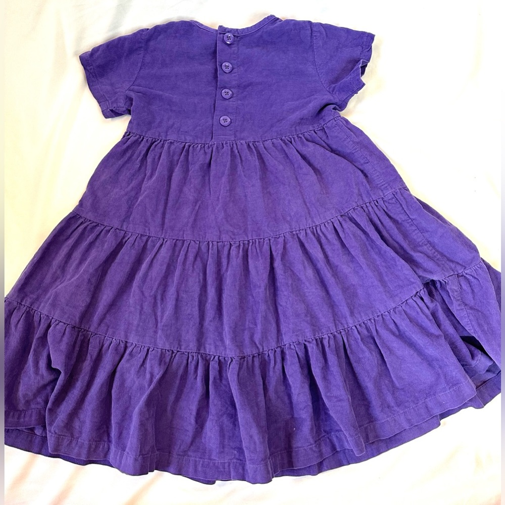 Girls Hanna Andersson purple corduroy dress - Picture 3 of 5